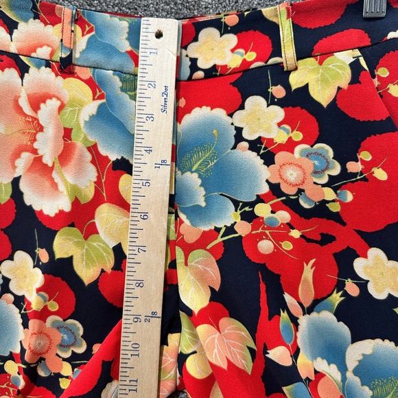 Ann Taylor Loft Cropped Trouser Pants Women 00P Floral Hi Rise Wide Leg Culottes - Picture 8 of 13
